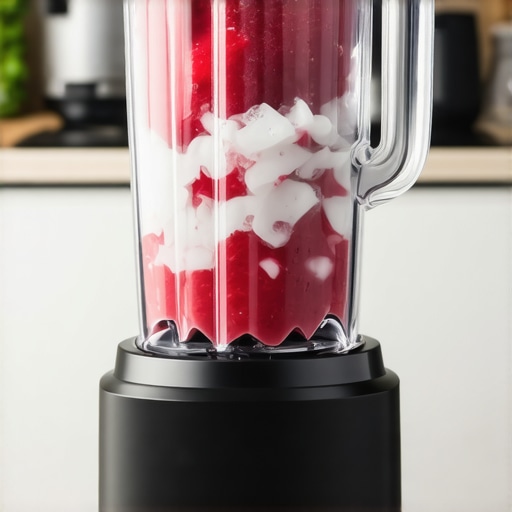 High-speed blender crushing ice for smoothies