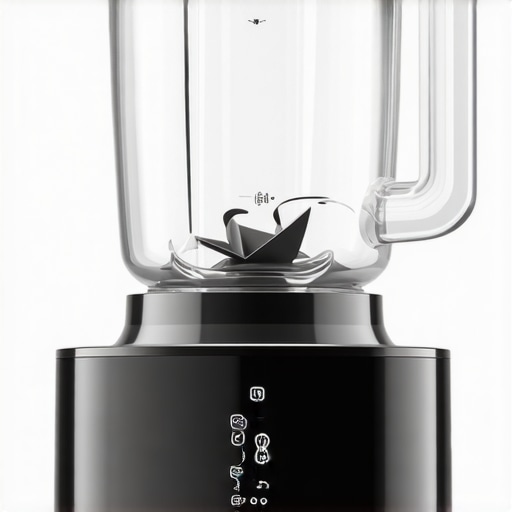 Close-up of a blender's blades and control panel demonstrating power and precision.