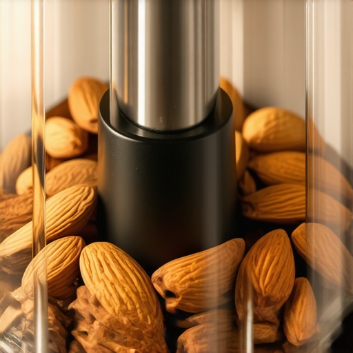 High-speed blender with almonds for nut butter