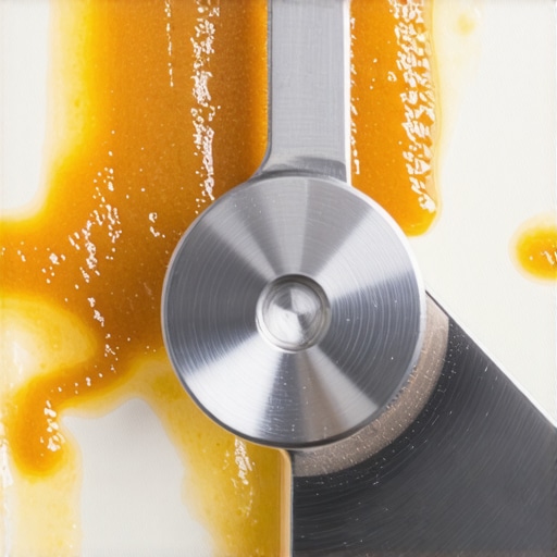 A hand sharpening blender blades with a honing stone, emphasizing proper maintenance for longevity.