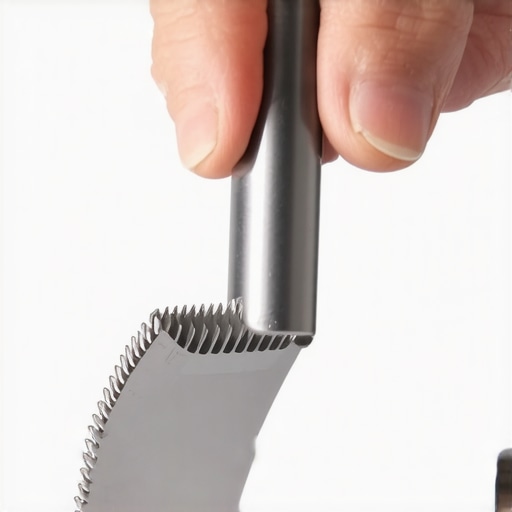 A hand sharpening blender blades with a ceramic sharpening system.