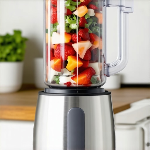 Person using ultrasonic cleaner on blender blades to remove residue and dirt
