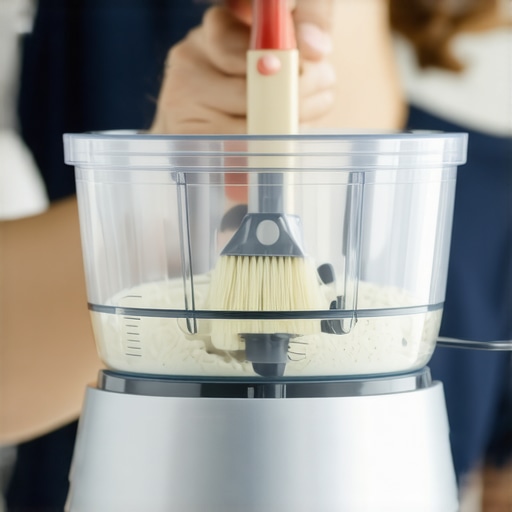 Maintaining Your Blender for Longevity Person cleaning a high-speed blender's blade assembly with a soft brush, emphasizing proper maintenance