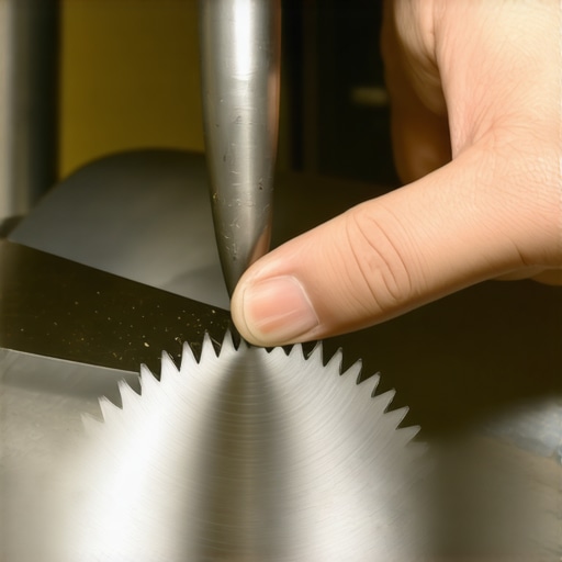A person sharpening blender blades with a honing tool to maintain performance