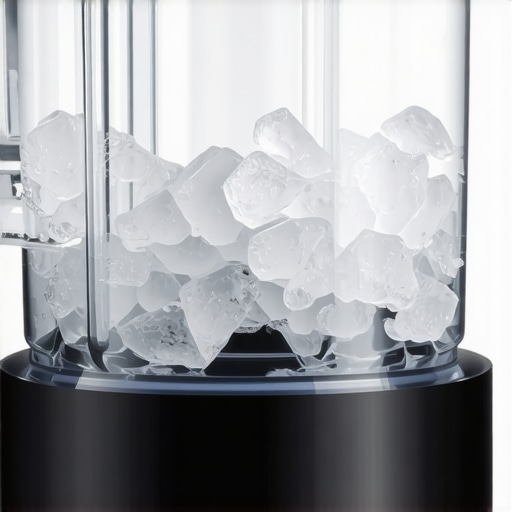 Blender crushing ice efficiently with visible ice shards