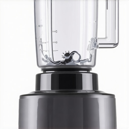 Close-up of blender gears and blades during operation