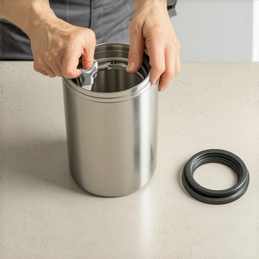 Person tightening a blender jar on a kitchen counter to prevent wobbling during blending.